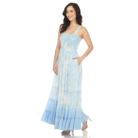 Women's Smocked Ruffle Maxi Dress - Picture 2 of 5